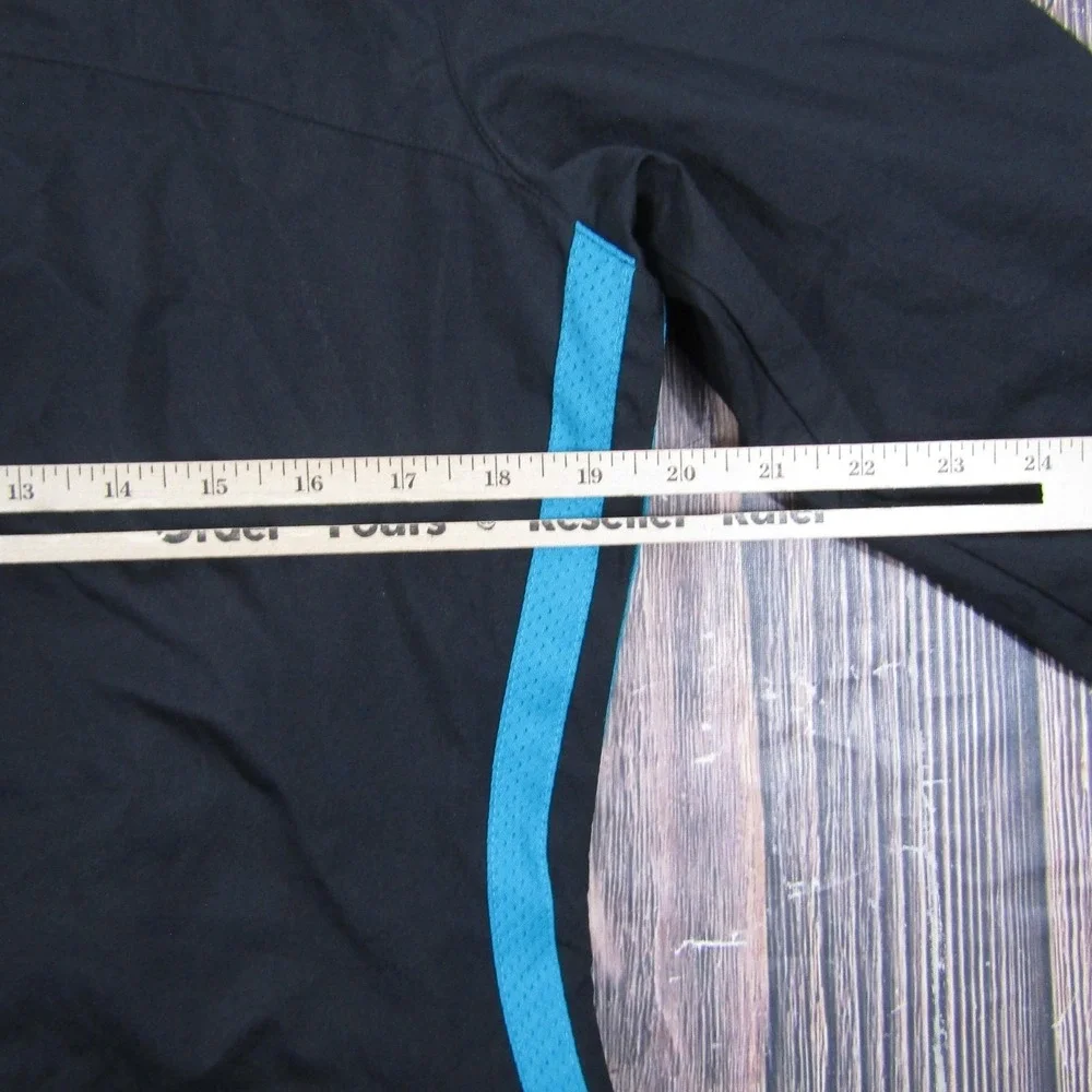 Adidas Track Jacket Mens M Black Blue Full Zip Striped Lightweight Athletic